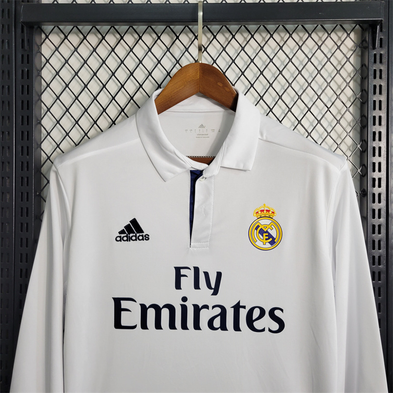 16-17 Real Madrid Home Retro Jersey Long Sleeve
