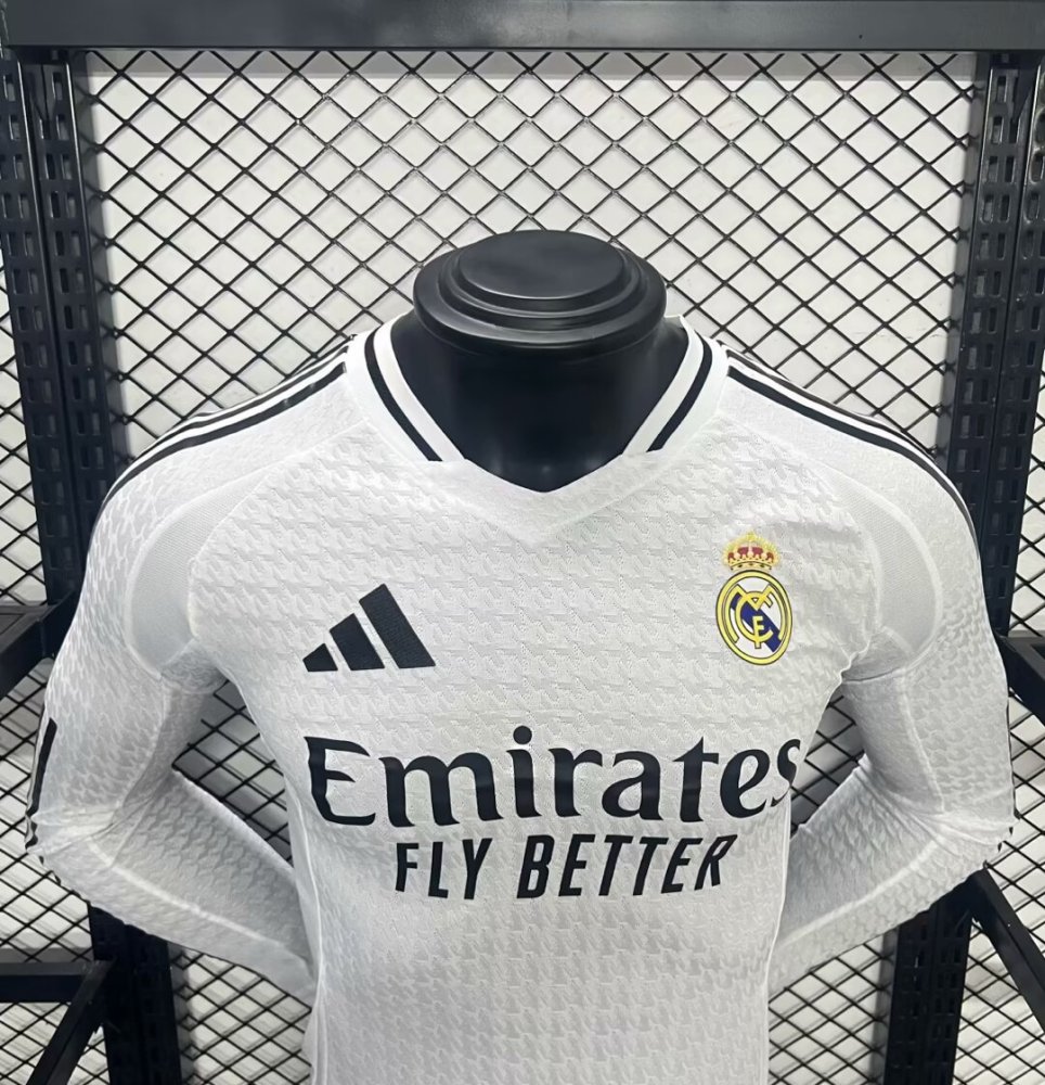 24-25 Real Madrid Home Soccer Jersey Player Version Long Sleeve