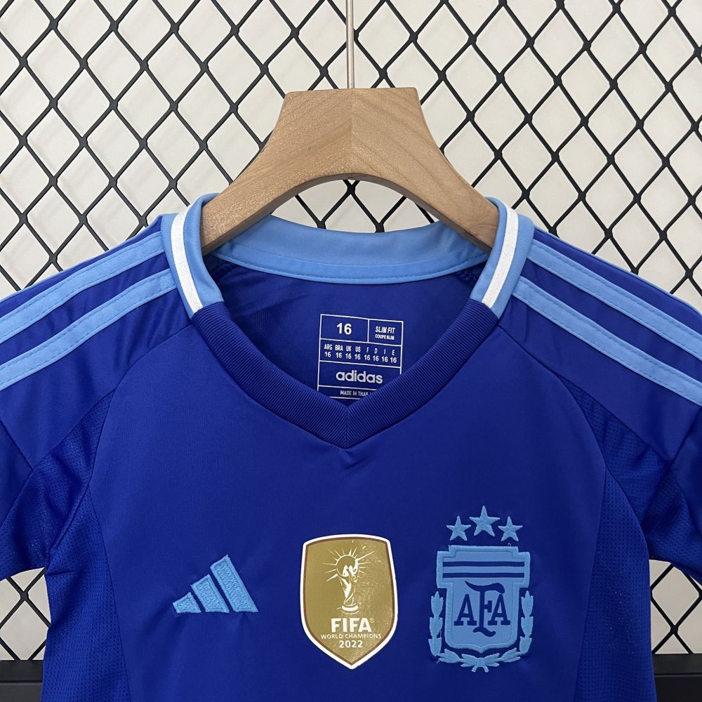 2024 Argentina Copa America Away Soccer Kids Kit Jersey+Shorts
