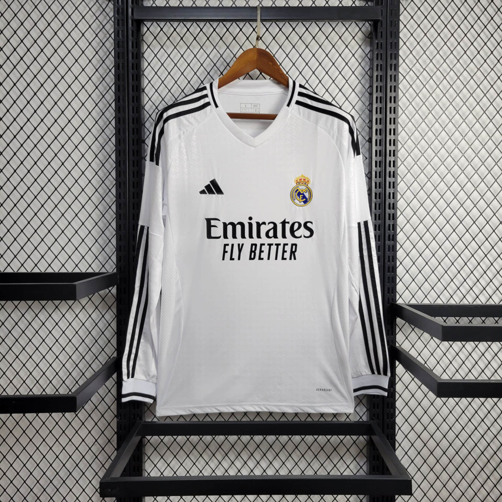 24-25 Real Madrid Home Soccer Jersey Long Sleeve