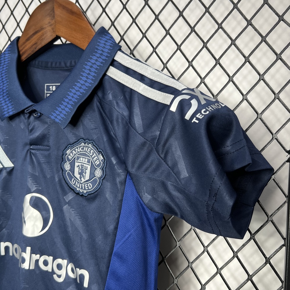 24-25 Manchester United Away Kids Jersey+Shorts