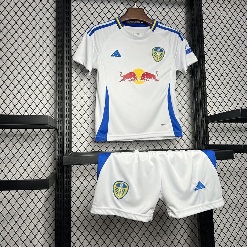 24-25 Leeds United Home Kids Kit Jersey+Shorts