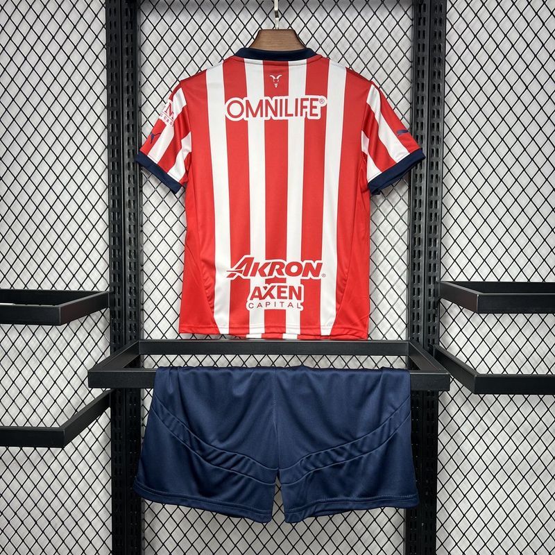 24-25 Chivas  Home Soccer Kids kit Jersey+Shorts