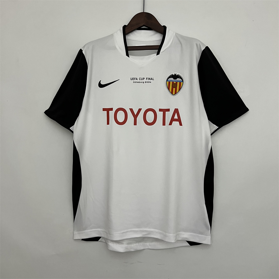 03-04 Valencia Home Retro Football Jersey