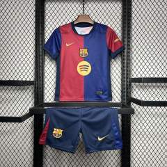 24-25 Barcelona Home Kids Kit Soccer Jersey+Shorts