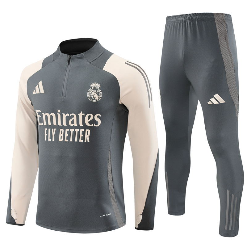 Real Madrid Zipper Sweatshirt Kit(Top+Pants)  2024/25
