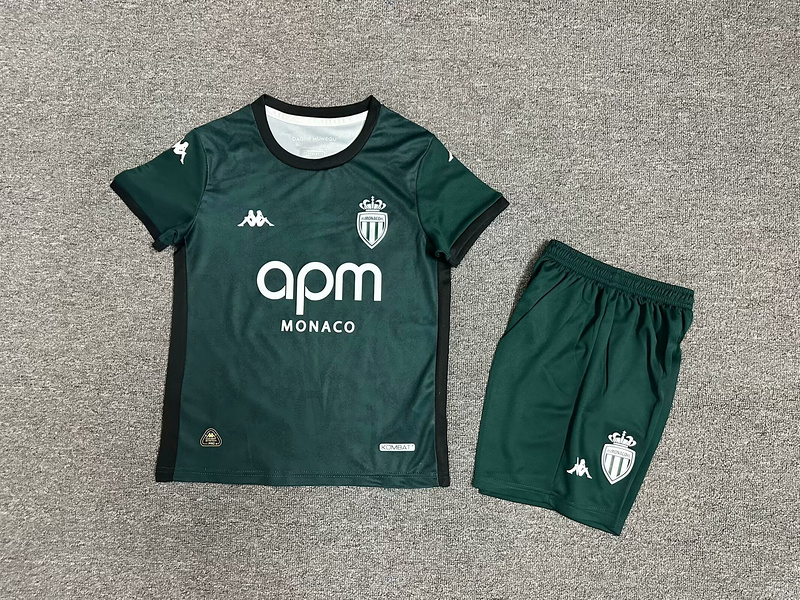 24-25 AS Monaco Away Kids kit Jerseys+Shorts