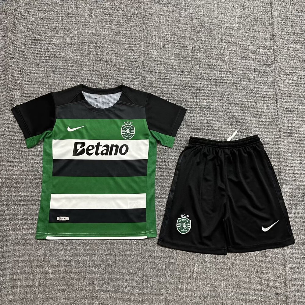 24-25 Sporting CP  Home Soccer Kids Kit Jersey+Shorts