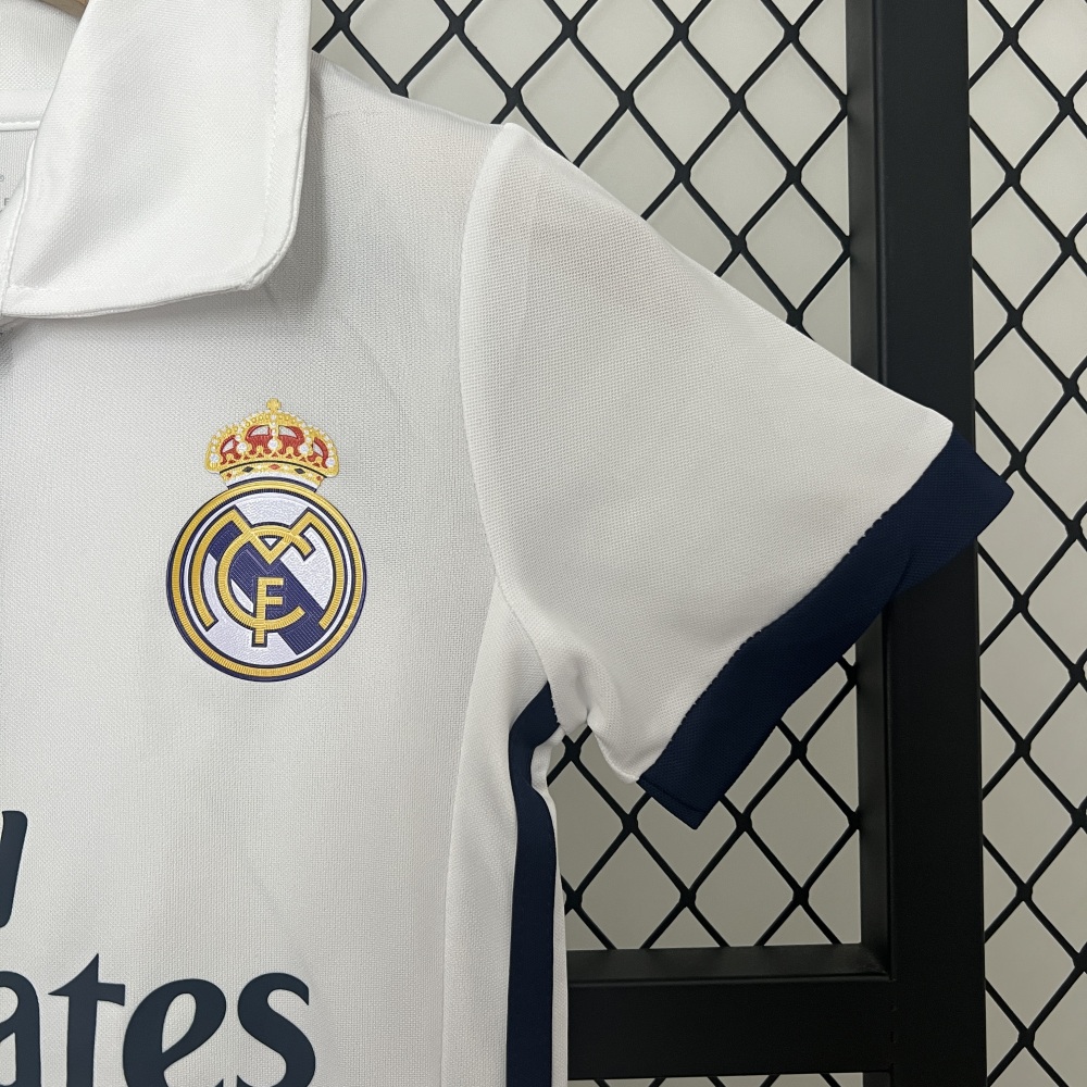 16-17 Real Madrid Home Retro Kids Kit Jersey+Shorts