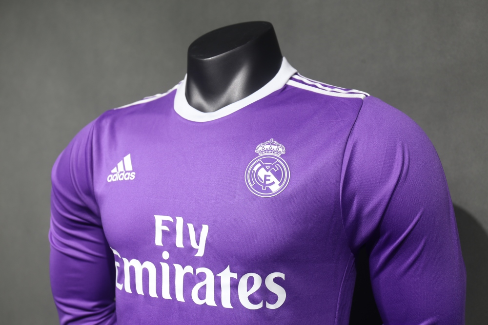16-17 Real Madrid Away Retro Purple Jersey Long Sleeve Player Version
