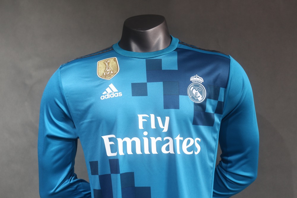 17-18 Real Madrid Second Away Retro Jersey Player Version Long Sleeve
