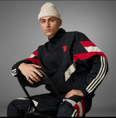 2024-2025 Manchester United Retro Jersey Windbreaker Top+Pants Grey