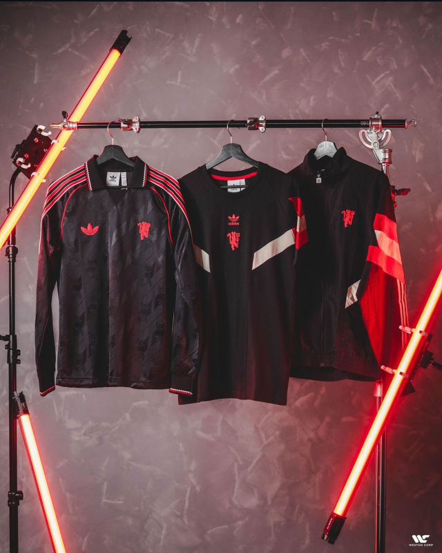 2024-2025 Manchester United Retro Jersey Windbreaker Top+Pants Grey