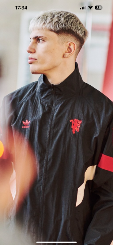 2024-2025 Manchester United Retro Jersey Windbreaker Top+Pants Grey