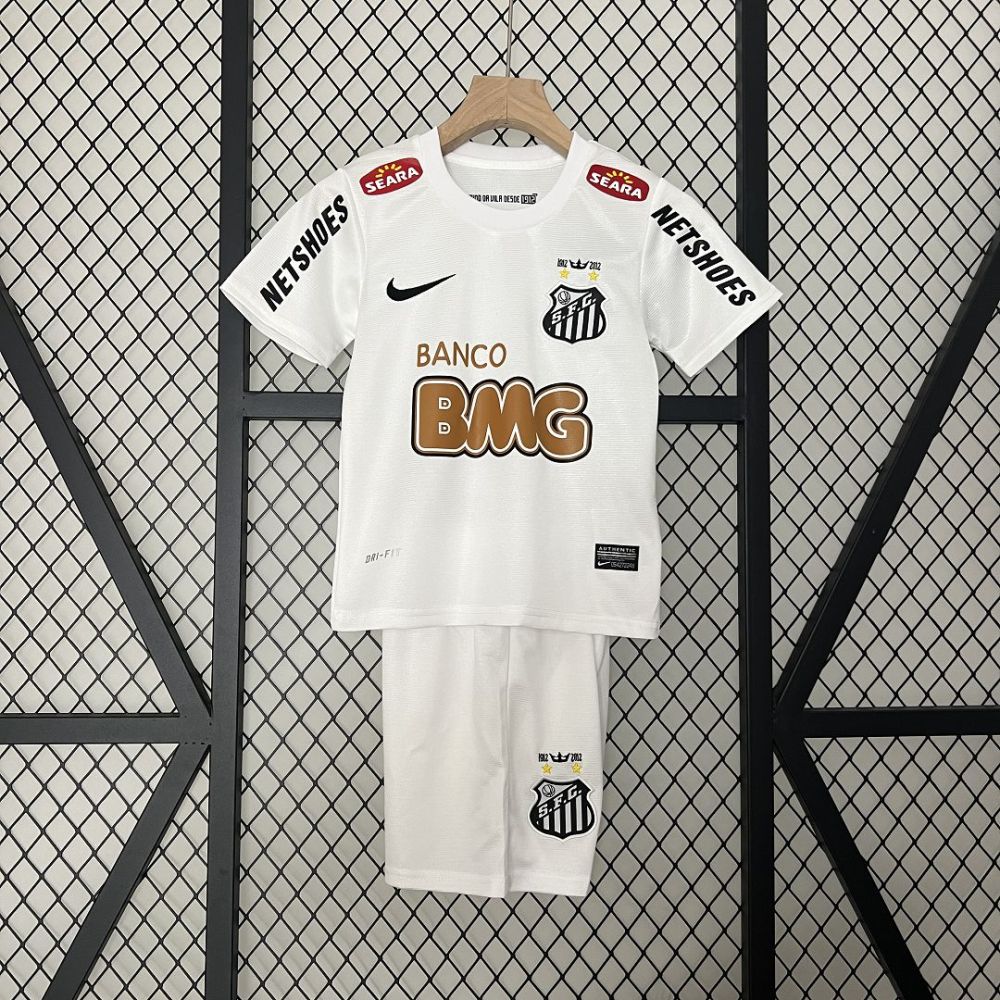 2011/12 Santos FC Home Retro Kids Kit Jersey+Shorts
