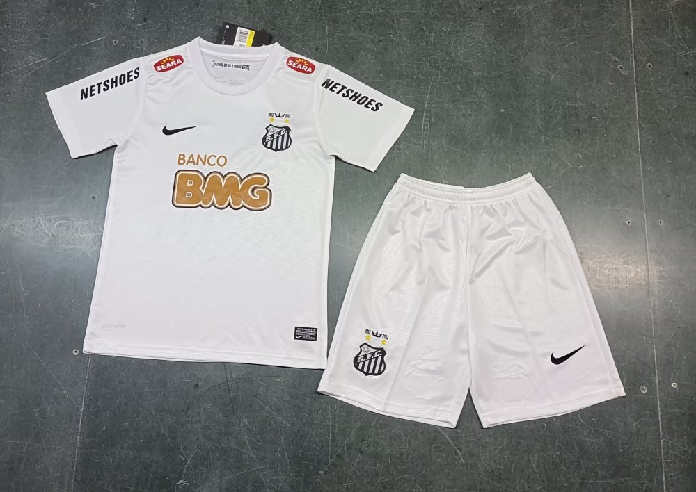 2011/12 Santos FC Home Retro Kids Kit Jersey+Shorts