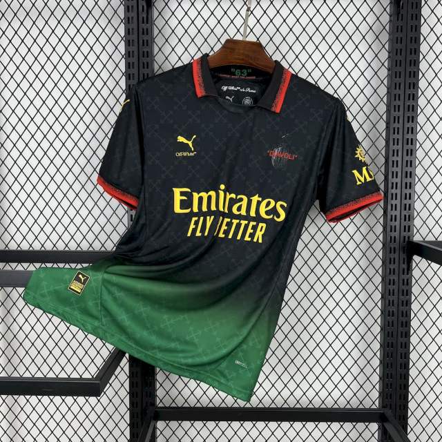 25-26 AC Milan Co-Branded Off-White  Soccer Jersey Black