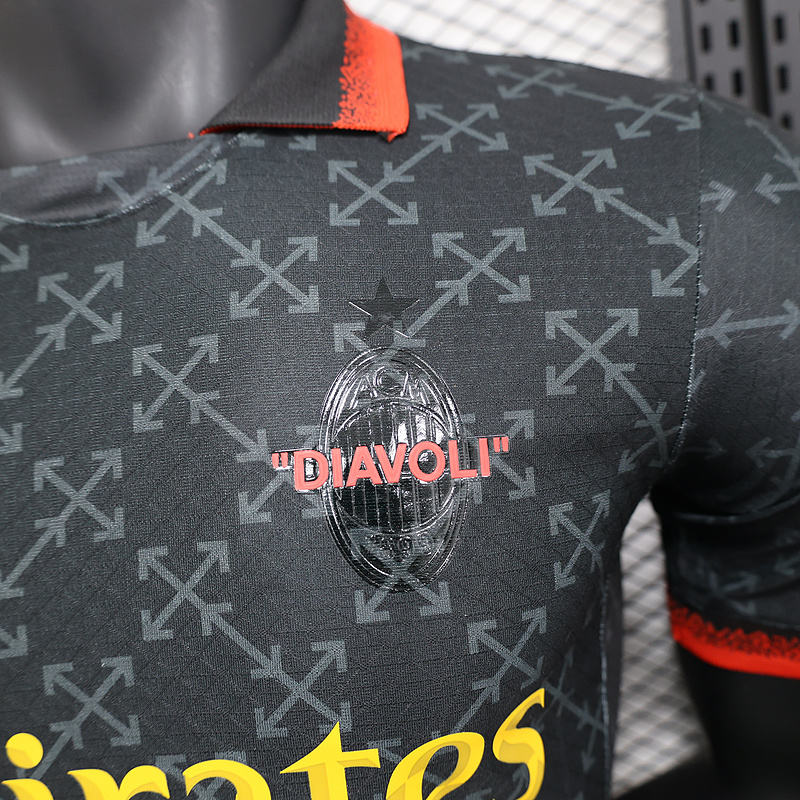 25-26 AC Milan Co-Branded Off-White  Soccer Jersey Black