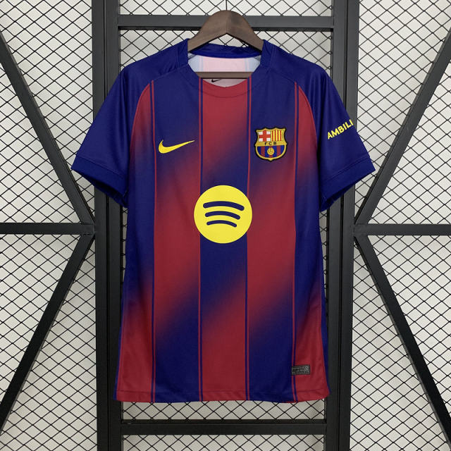25-26 Barcelona Red Blue Home Soccer Jersey