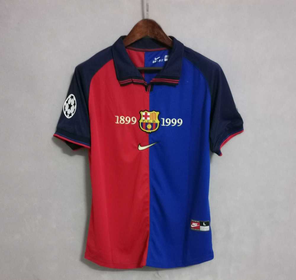 Barcelona 100th Anniversary Version Home Soccer Jersey