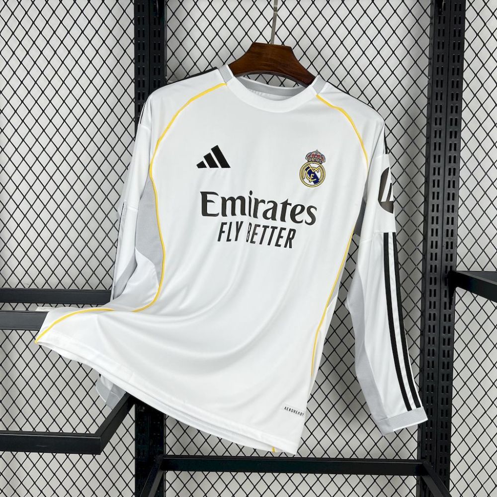 25-26 Real Madrid Home Soccer Jersey Long Sleeve