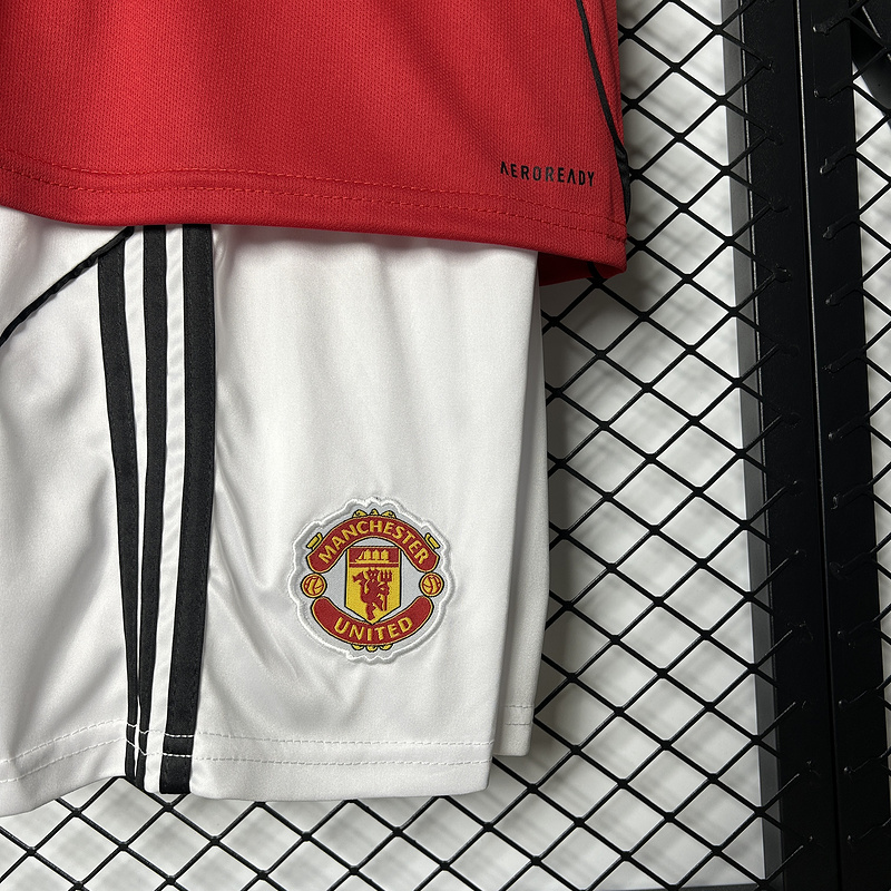 25-26 Manchester United Home Soccer Kids Kit Jersey+Shorts