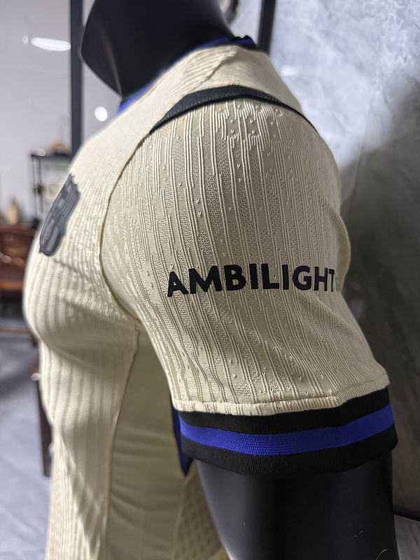 25-26 Barcelona Away Player Version Soccer Jersey Correct Logo