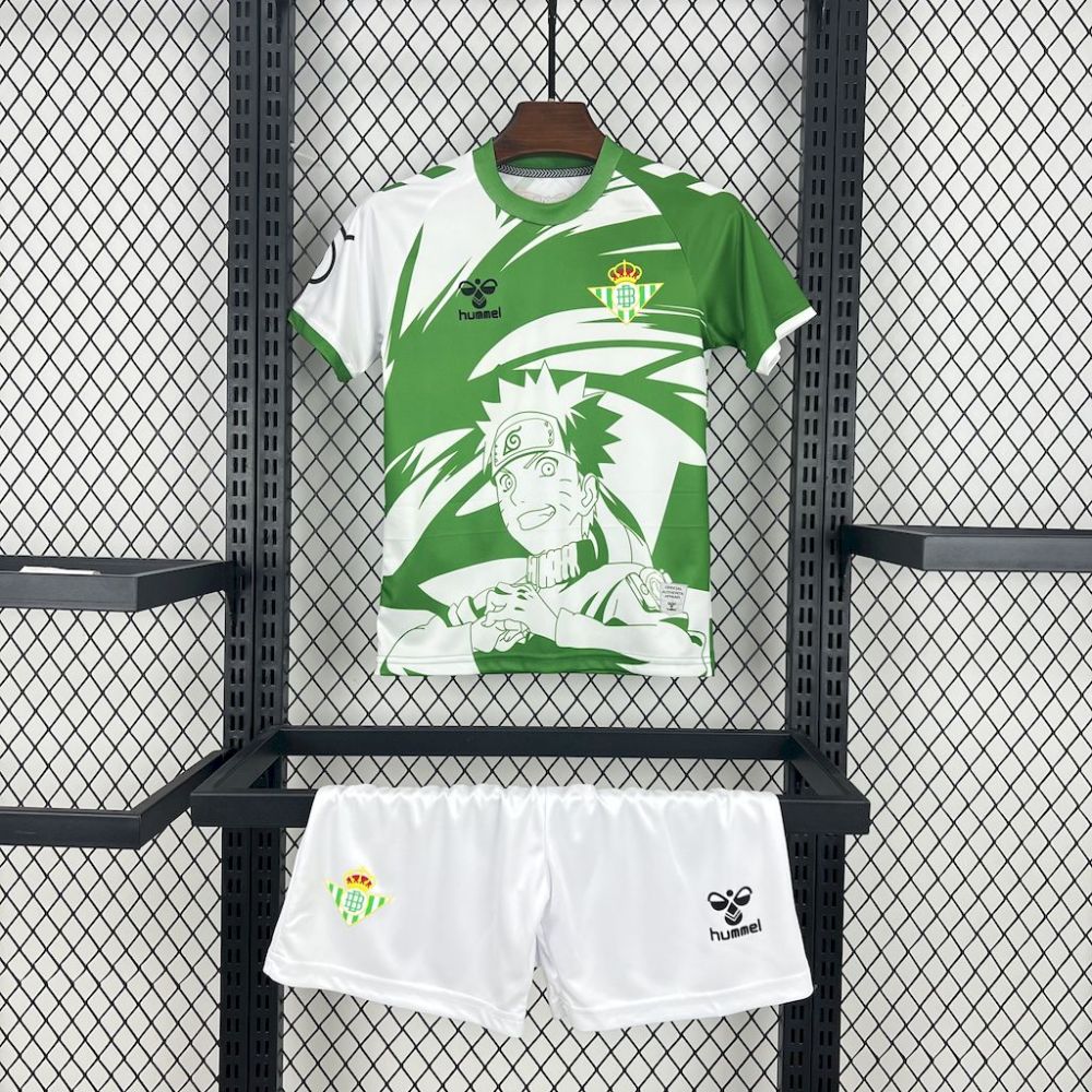 25-26 Real Betis x Naruto Special Edition Kids Kit Jersey+Shorts