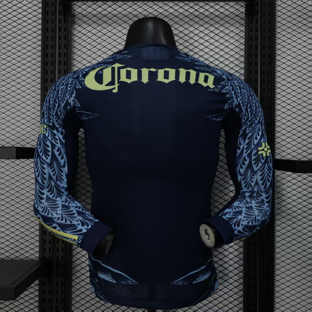 25-26 Club America Away Soccer Jersey Player Version Long Sleeve