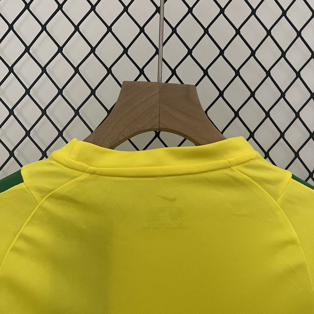 2002 Brazil World Cup Home Retro Kids Kit Jersey+Shorts
