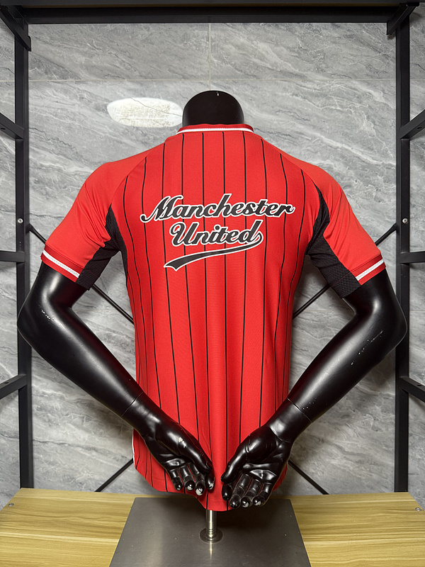 25-26 Manchester United Red Baseball Soccer Jersey