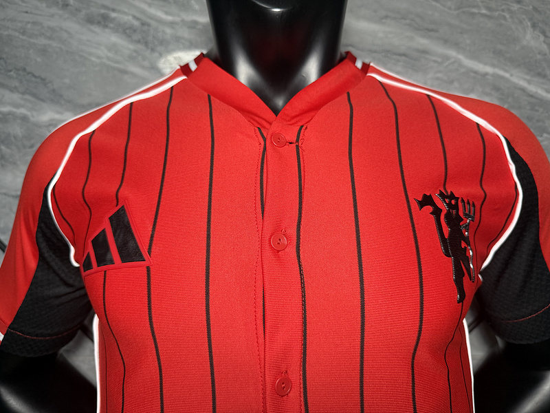 25-26 Manchester United Red Baseball Soccer Jersey
