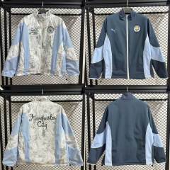 2025/2026 Manchester City Reversible Windbreaker Blue Soccer Jersey 1:1 Thai Quality