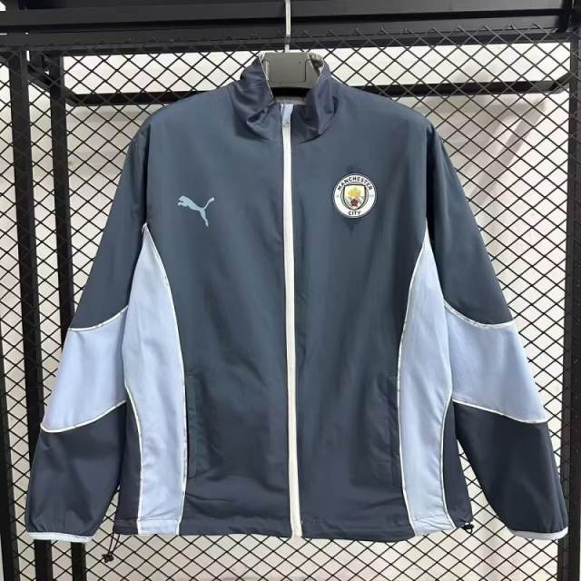 2025/2026 Manchester City Reversible Windbreaker Blue Soccer Jersey 1:1 Thai Quality