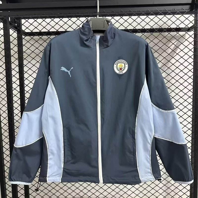 2025/2026 Manchester City Reversible Windbreaker Blue Soccer Jersey 1:1 Thai Quality