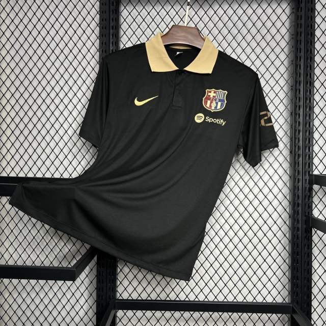 24-25 Barcelona Special Black Polo Soccer Jersey