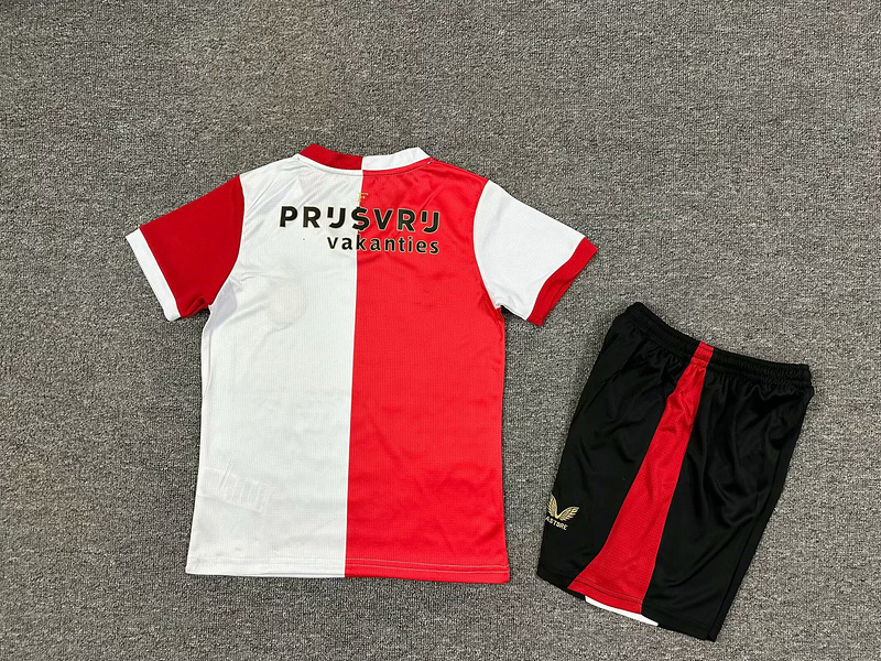 25-26 Feyenoord Home Soccer Kids Kit Jersey+Shorts