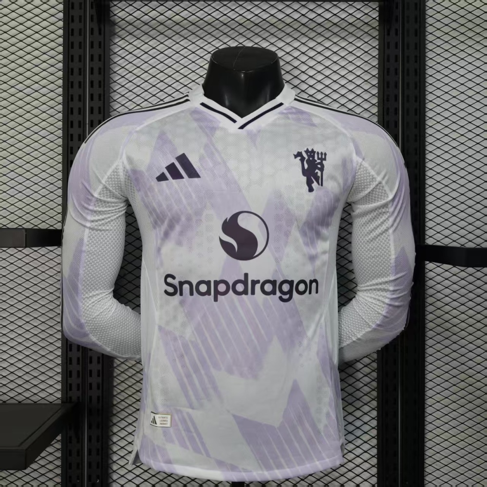 25-26 Manchester United Away Soccer Jersey Long Sleeve
