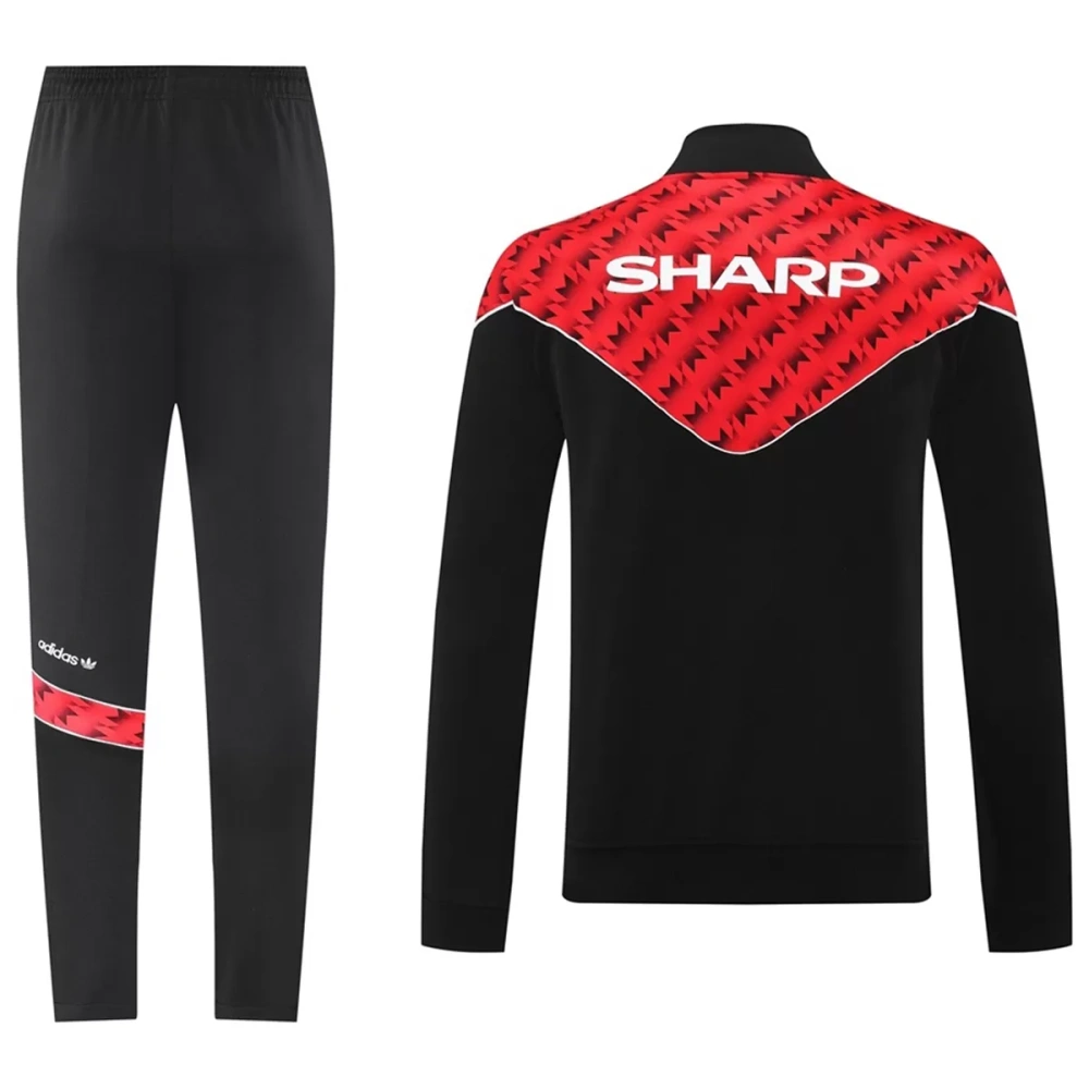 2025-26 Manchester United Training Tracksuit Kit (Jacket+Pants) 05 Red&Black