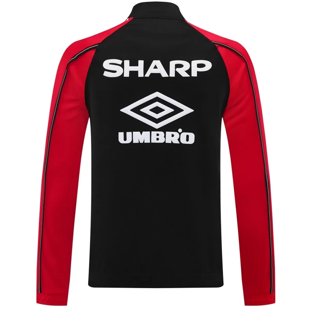 2025-26 Manchester United Retro Jersey Windbreaker Top+Pants Grey