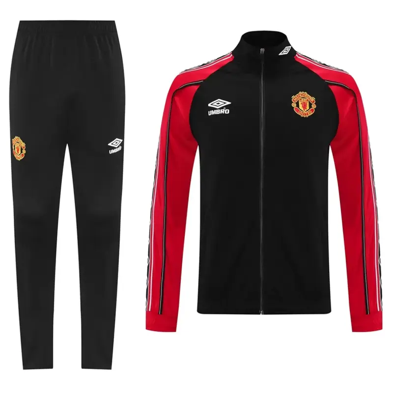 2025-26 Manchester United Retro Jersey Windbreaker Top+Pants Grey