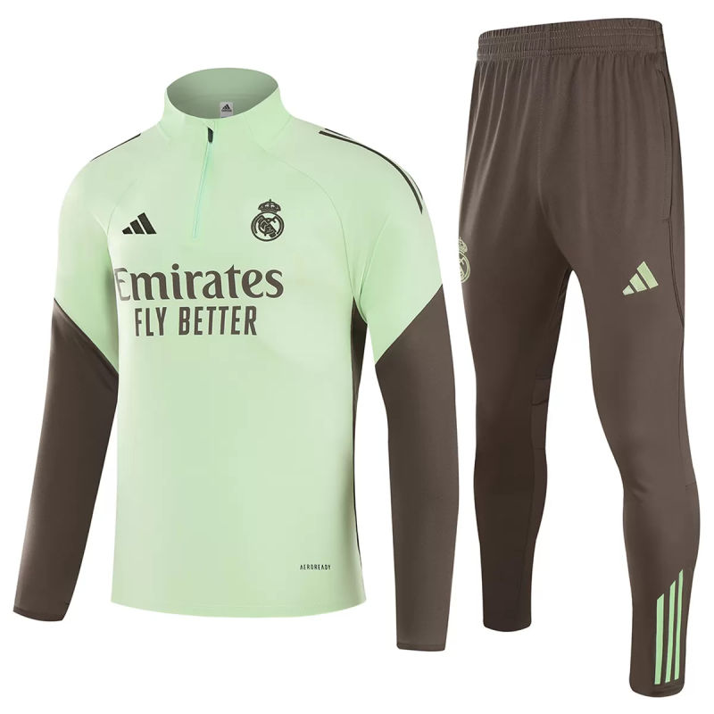 25-26 Real Madrid 1/4 Zipper Sweat Kit(Top+Pants) Green