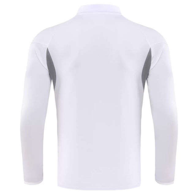 25-26 Real Madrid 1/4 Zipper Sweat Kit(Top+Pants) White