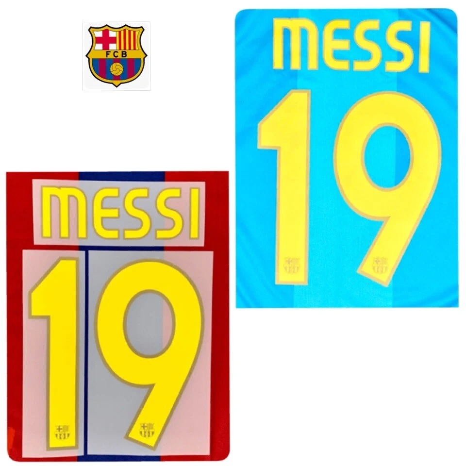 Barcelona MESSI #19 name print and number 2007/08 home / Away