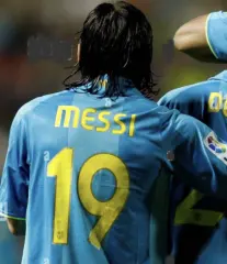 Barcelona MESSI #19 name print and number 2007/08 home / Away
