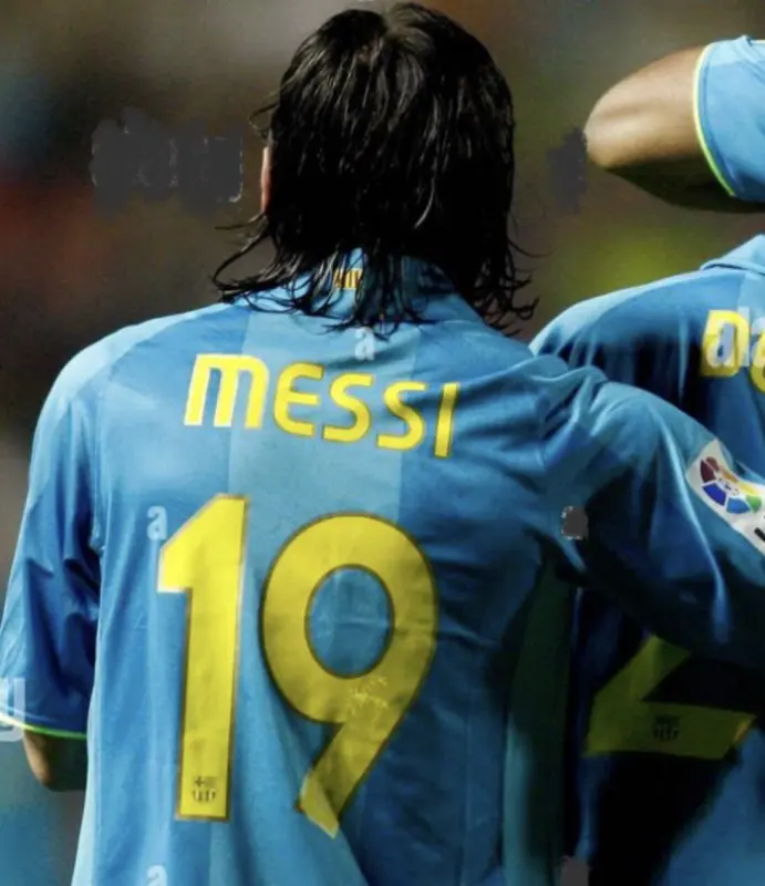 Barcelona MESSI #19 name print and number 2007/08 home / Away