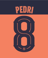 Pedri 8 (Official FC Barcelona 2025/26 Third Name &amp; Numbering - Cup