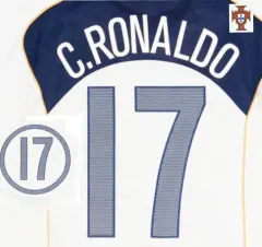 Portugal C. RONALDO #17 Away 2004 Name Print And Number heat transfer