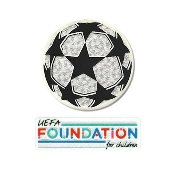 2021-24 Champions League UCL STARBALL &amp; UEFA FOUNDATION Official Player Issue Size Badge Patch Set