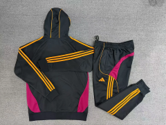 Roma Zipper Sweatshirt Kit(Top+Pants) Black 2025/26